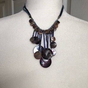 unique purple shell necklace earrings